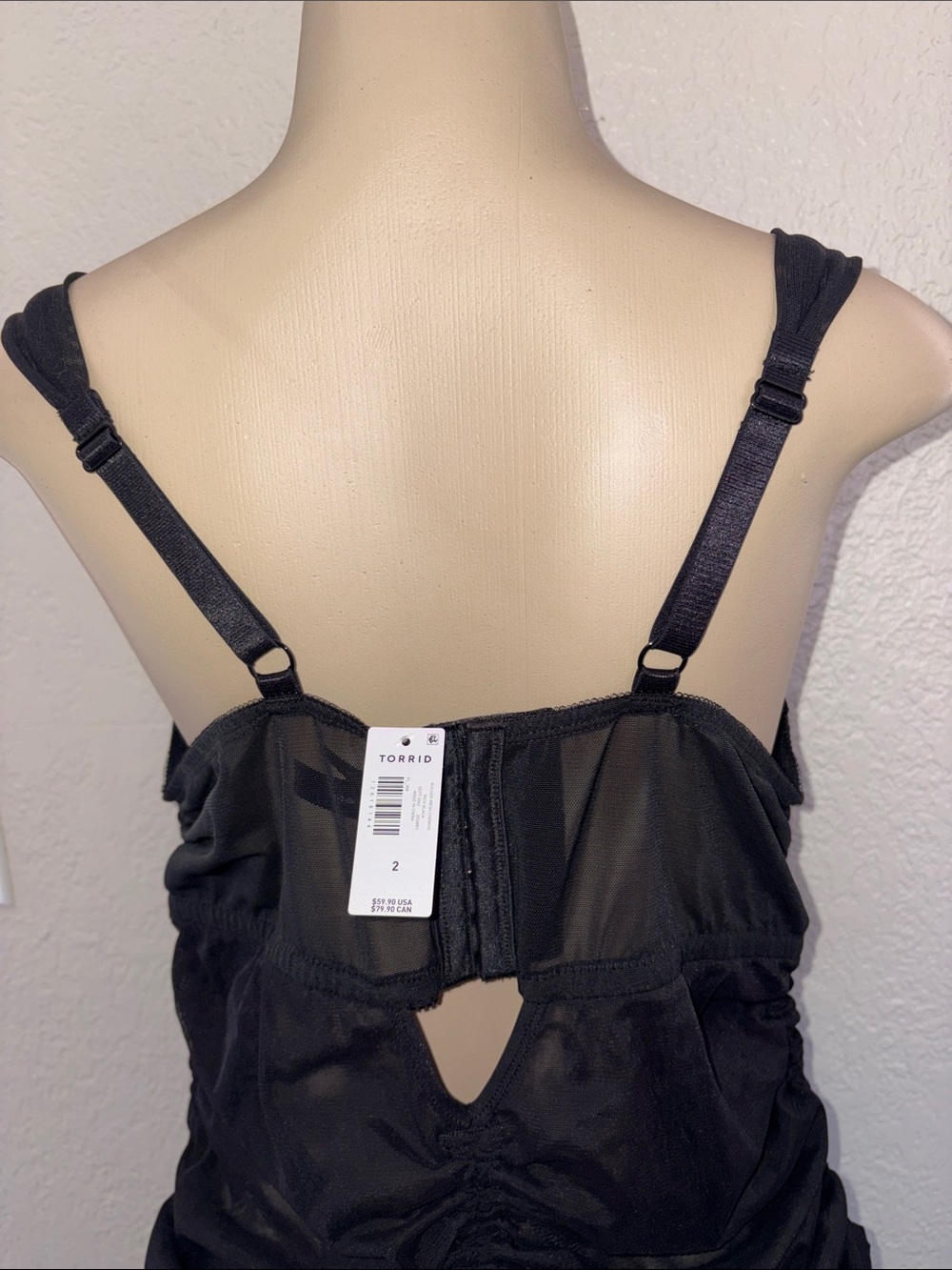 V - #T314 - Torrid Ruched Mesh Chemise - 2X - Picture 12 of 14